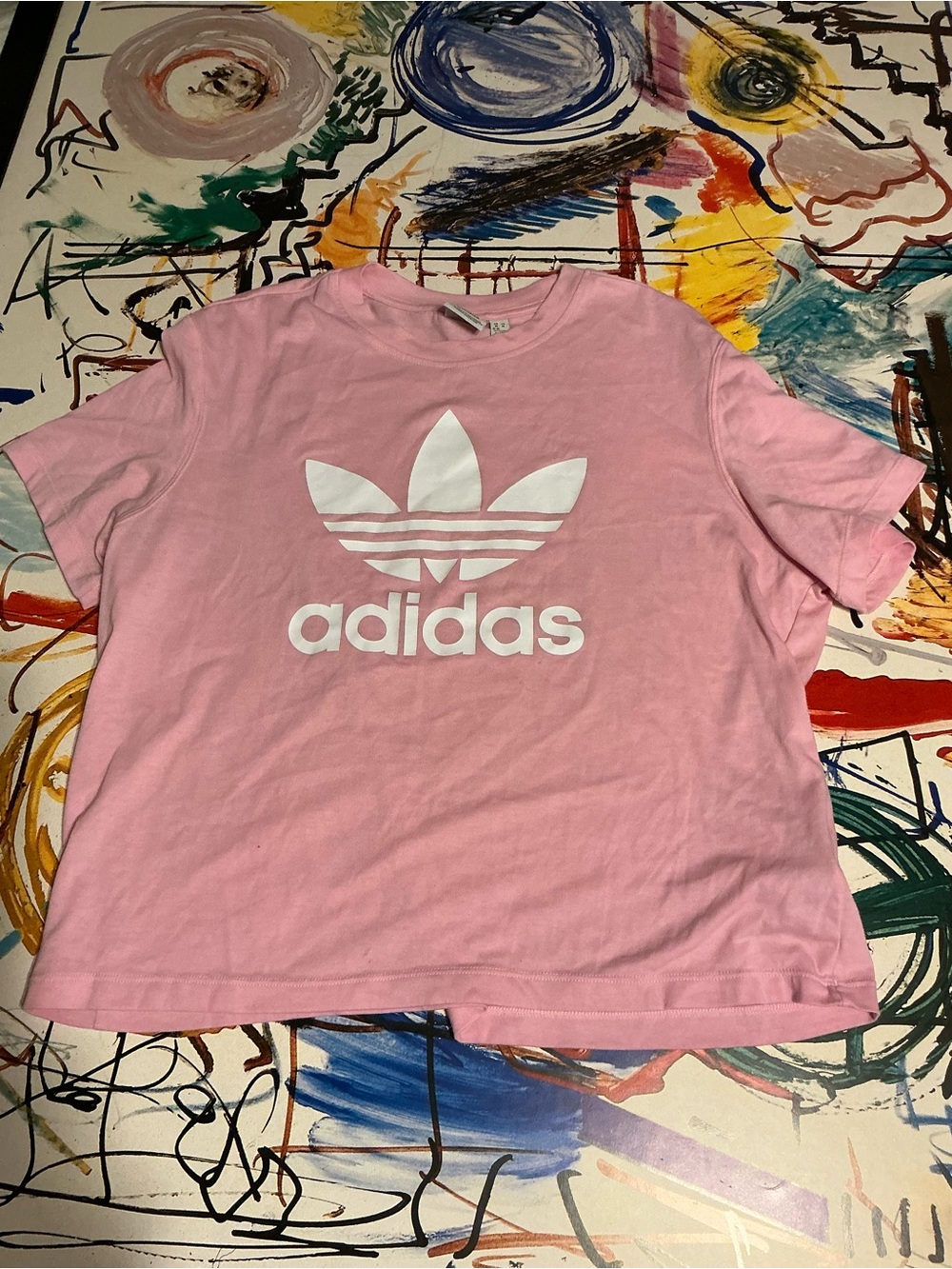 adidas Pink Tee with White Trefoil Logo